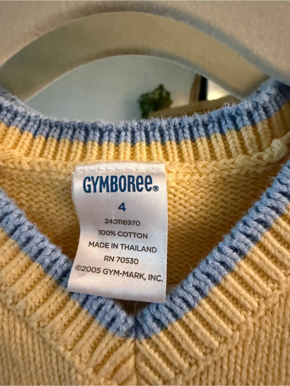 Vintage Gymboree Yellow Argyle Knit Vest